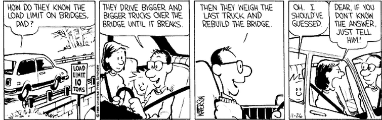 calvin and hobbes comic bridge load limit