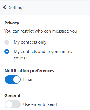 screenshot of Messages Block