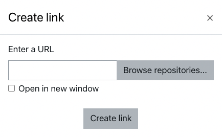 An image of the text box where you place the URL web link.